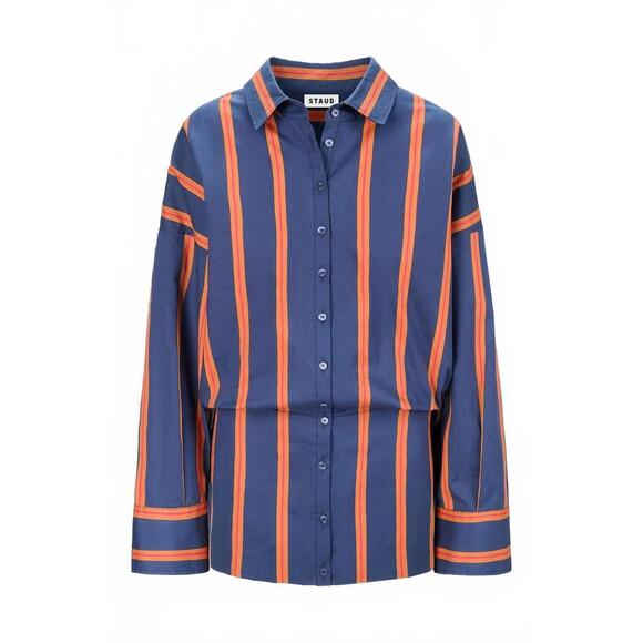 NEW STAUD cynthia long sleeve mini dress in railroad stripe - Picture 6 of 6